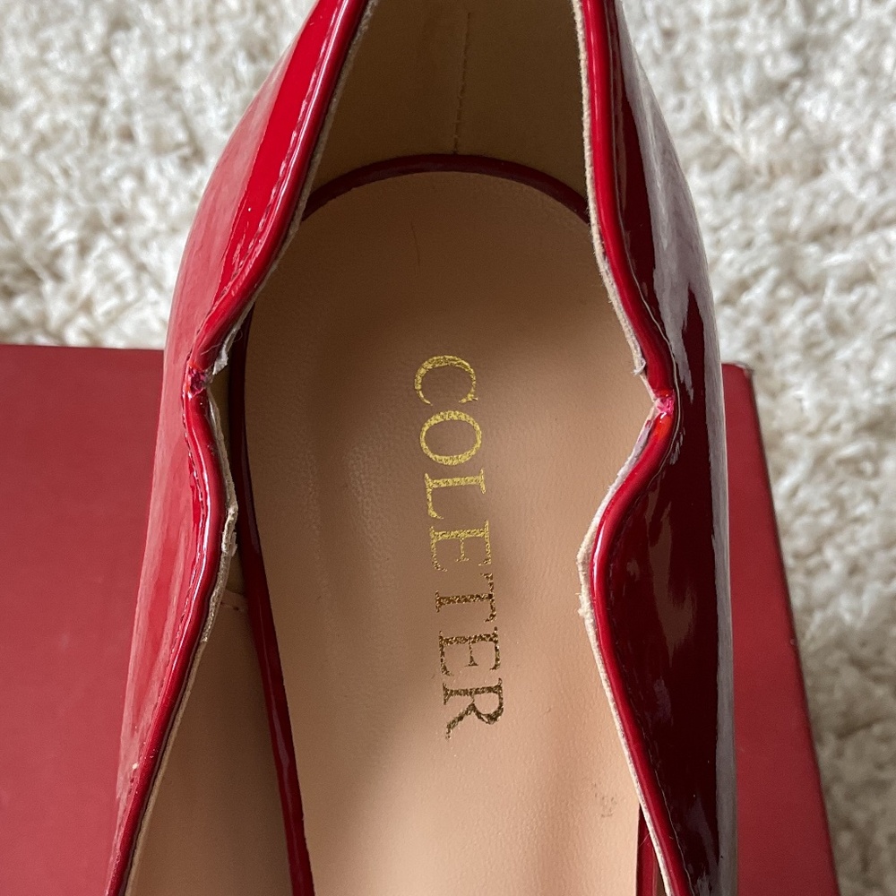💐NEW IN BOX💐 Coleter Middle Heels Black/Red  - size 8 - Picture 8 of 10